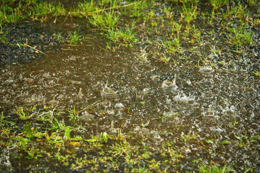 rain clogs up outdoor drain