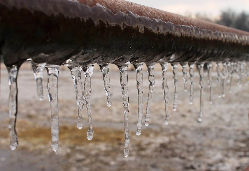 A frozen pipe