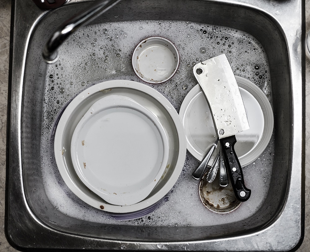 A sink full of dishes 