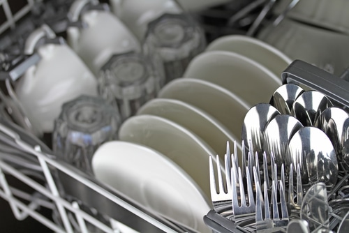 A dishwasher full of clean dishes