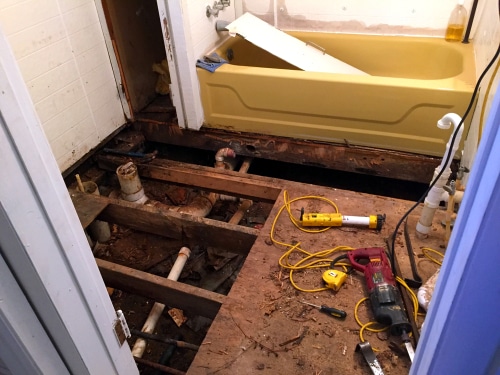 A bathroom in the midst of remodeling